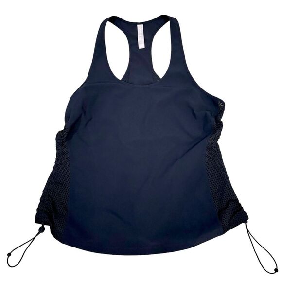 Athleta Small Tank Top White Drawstring Cinch Sides Racerback Athletic Yoga - Picture 1 of 5